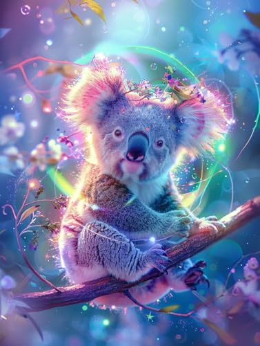 5D Tier,Koala Diamond Painting Set,Full Diamant Painting Bilder Erwachsene groß 40x50cm,DIY Diamant Kristall Strass Stickerei Bilder Painting nach Zahlen,Diamanten Painting für Home Wanddeko C503 von Reluehu