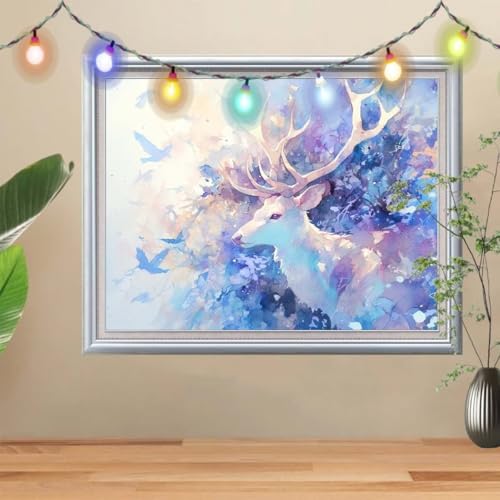 5D Vogel,Hirsch Diamond Painting Set,Full Diamant Painting Bilder Erwachsene groß (120x90cm),DIY Diamant Kristall Strass Stickerei Bilder nach Zahlen,Diamanten Painting für Home Wanddeko 56E-4148 von Reluehu