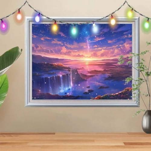5D Wasserfall Diamond Painting Set,Sternenhimmel Diamant Painting Bilder Erwachsene groß 80x107cm,DIY Diamant Kristall Strass Stickerei Bilder nach Zahlen,Diamanten Painting für Home Wanddeko 57H-8067 5D Wasserfall Diamond Painting Set,Sternenhimmel Diamant Painting Bilder Erwachsene groß 80x107cm,DIY Diamant Kristall Strass Stickerei Bilder nach Zahlen,Diamanten Painting für Home Wanddeko 57H-8067 von Reluehu