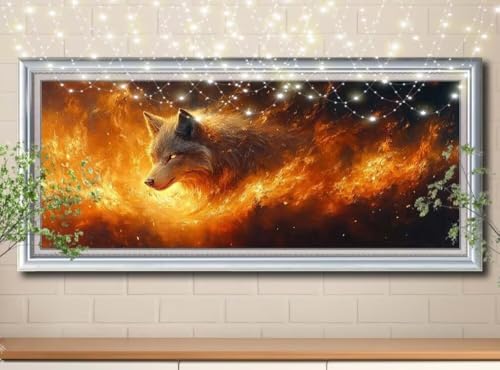 5D Wolf,Flamme Diamond Painting Set,Full Diamant Painting Bilder Erwachsene groß 30x60cm,DIY Diamant Kristall Strass Stickerei Bilder Painting nach Zahlen,Diamanten Painting für Home Wanddeko 8Y-11912 5D Wolf,Flamme Diamond Painting Set,Full Diamant Painting Bilder Erwachsene groß 30x60cm,DIY Diamant Kristall Strass Stickerei Bilder Painting nach Zahlen,Diamanten Painting für Home Wanddeko 8Y-11912 von Reluehu