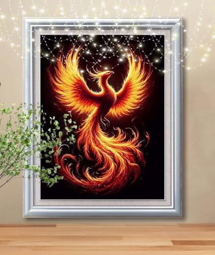 DIY 5D Diamond Painting Kinder PhöNix,Flamme 5D Diamant Painting Bilder Erwachsene Groß 50x70cm,Diamant Kristall Strass Stickerei Bilder Painting,Diamond Painting Bilder Für Geschenk Wand Dekor B358 von Reluehu