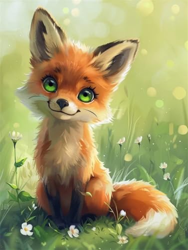 DIY 5D Diamond Painting Dame SüßEr Kleiner Fuchs 5D Diamant Painting Bilder Erwachsene Groß 10x15cm,Diamant Kristall Strass Stickerei Bilder,Diamond Painting Bilder Für Geschenk Wand Dekor B1402 von Reluehu