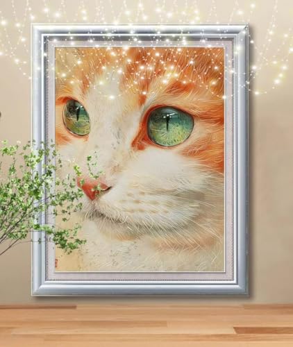 DIY 5D Diamond Painting Kinder Tier,Orangefarbene Katze Diamant Painting Bilder Erwachsene Groß 10x15cm,Diamant Kristall Strass Stickerei Bilder Painting,Diamond Painting Bilder Für Wand Dekor B8452 von Reluehu
