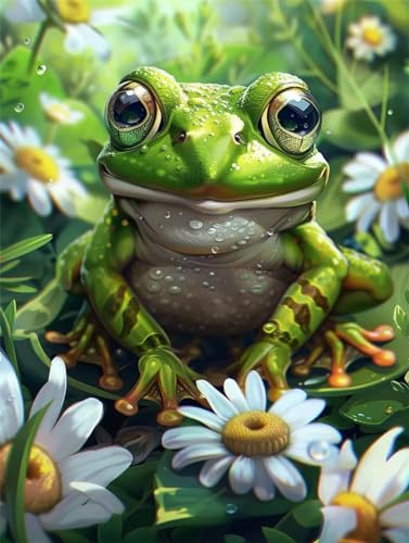 DIY 5D Diamond Painting Kinder Frosch,Tier 5D Diamant Painting Bilder Erwachsene Groß 10x15cm,Diamant Kristall Strass Stickerei Bilder Painting,Diamond Painting Bilder Für Geschenk Wand Dekor B2764 von Reluehu