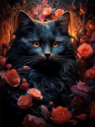 DIY 5D Diamond Painting Jungs Perserkatze,Tier 5D Diamant Painting Bilder Erwachsene Groß (40x50cm),Diamant Kristall Strass Stickerei Bilder,Diamond Painting Bilder Für Geschenk Wand Dekor A-319 von Reluehu
