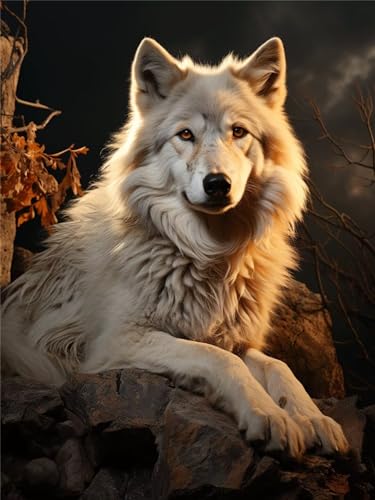 DIY 5D Diamond Painting Klein Wolf,Tier 5D Diamant Painting Bilder Kinder,Diamant Crystal Arts Basteln Cross Stickerei Malerei nach Zahlen,Daiments Painting Erwachsene Für Wanddeko (10x15cm) A-7127 von Reluehu