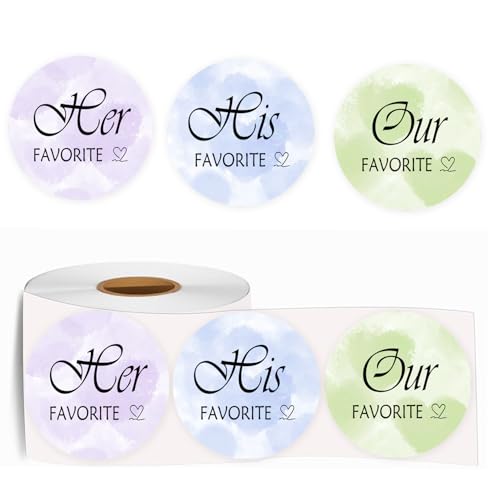 5,1 cm "His Her Our Favorite" Aufkleber für Süßigkeitentüten, rustikale Hochzeitsgeschenke, Aufkleber, Etiketten, 480 Stück von Remarkabel