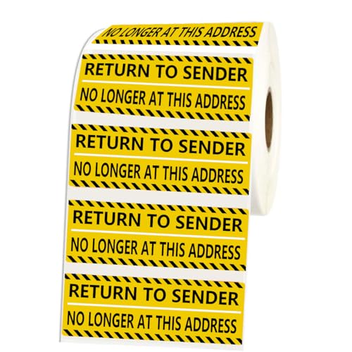500 Stück Rücksendeaufkleber "No Longer at This Adresse", 7,6 x 2,5 cm, selbstklebende Etiketten für kleine Unternehmen, Umschläge, Kartons, Versandaufkleber von Remarkabel