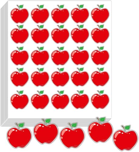 Aufkleber in Apfelform, 2,5 cm, Mini-Äpfel für Lehrer, Belohnungsetiketten, roter Apfel, Aufkleber für Kinder, niedliches Obst-Etikett, Herbst-Klassenzimmer-Dekoration, Schulanreize, Klassenzimmer, von Remarkabel