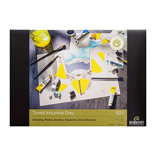 Rembrandt Professionelles Tonpapier Industriegrau | 180 g/m², 50 Blatt | Papier für Bleistift, Tusche und Farbe | Format A3 (42 x 29,7 cm) von Rembrandt