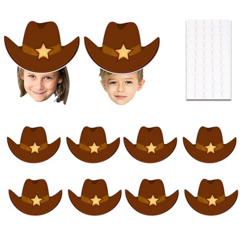 50 Stück Western-Ausschnitte für Klassenzimmer-Dekoration, 16,3 x 11,2 cm, Cowboy-Cowgirl-Hut, Papierausschnitte, Rodeo-Party, Pinnwand-Dekorationen, Wilder Westen-Thema, Bastelmaterialien für den von Remerabel