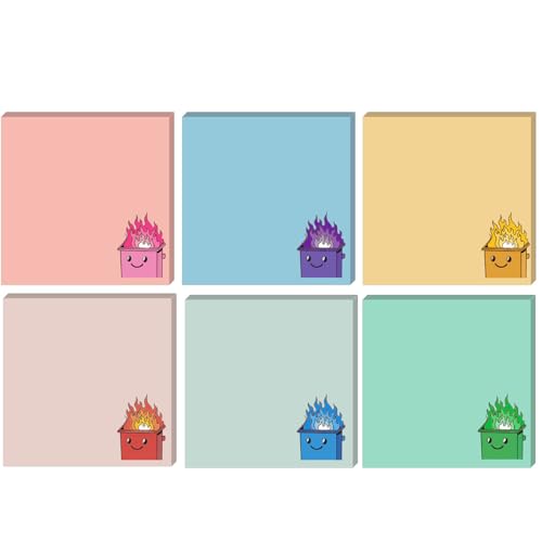 6 Set Dumpster Fire Haftnotizen 7,5 x 7,5 cm, lustige Büro-Haftnotizen, 300 Seiten, weiße Geschenke, Kollegen, humorvolle Notizblöcke für Kollegen, Chef, Lehrer, Frauen, Männer, Erwachsene (helle 6 Set Dumpster Fire Haftnotizen 7,5 x 7,5 cm, lustige Büro-Haftnotizen, 300 Seiten, weiße Geschenke, Kollegen, humorvolle Notizblöcke für Kollegen, Chef, Lehrer, Frauen, Männer, Erwachsene (helle von Remerabel
