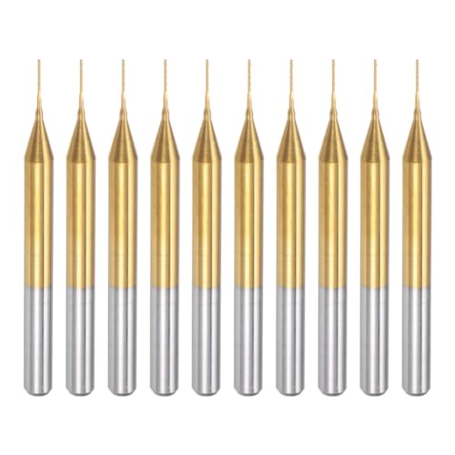 Remingtape 10 Stück Titanbeschichtete Hartmetall-Schaftfräser, Gravurfräser, CNC-Fräser für Leiterplattenmaschinen, 1/8 Schaft 0,4 mm Remingtape 10 Stück Titanbeschichtete Hartmetall-Schaftfräser, Gravurfräser, CNC-Fräser für Leiterplattenmaschinen, 1/8 Schaft 0,4 mm von Remingtape