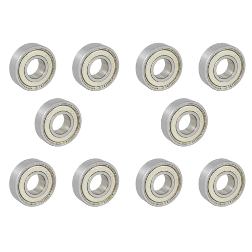 Remingtape 10Stück 15x35x11mm Abgeschirmt Miniatur Rillenkugellager Radial 6202Z Kugellager Silber+ von Remingtape