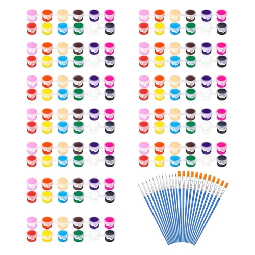 Remingtape 12er-Pack 144-Teiliges Mini-Acrylfarben-Set mit Pinseln für Kinder und Erwachsene, Bastelfarbe, 12 Farben, Abwaschbare Acrylfarbstreifen Remingtape 12er-Pack 144-Teiliges Mini-Acrylfarben-Set mit Pinseln für Kinder und Erwachsene, Bastelfarbe, 12 Farben, Abwaschbare Acrylfarbstreifen von Remingtape