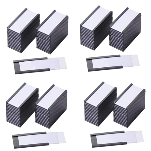 Remingtape 200-Teilige Magnetische Etiketten Halter mit Magnetischen Daten Karten Haltern mit Durchsichtigen Kunststoff Schutz Folien für Metall Regale (1 x 2) von Remingtape