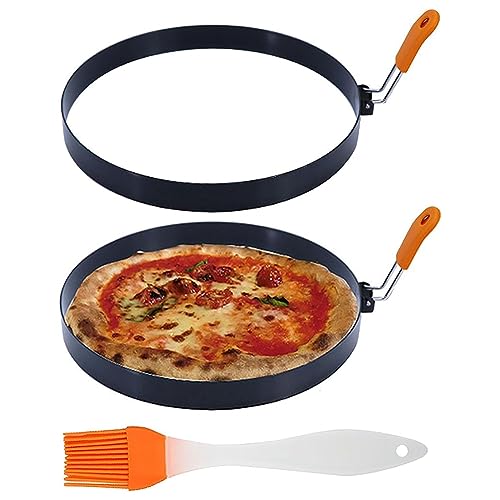 Remingtape 8-Pfannkuchenring, Antihaftbeschichteter Omelettring mit Silikonisoliertem, Runde Eierringformen mit Ölpinsel von Remingtape