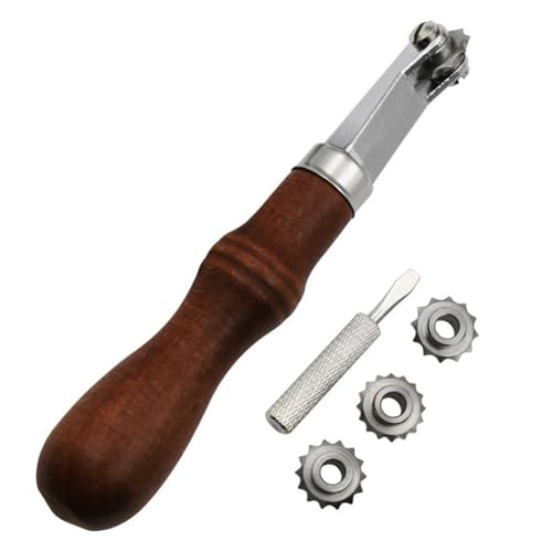 Remingtape Abstandsrad-Set, DIY Handgefertigte Lederwerkzeuge, Anreißrad, Verfolgungspunkt, Abstandsrad, Leder-Stanzrad, Langlebig, Einfach zu Bedienen von Remingtape