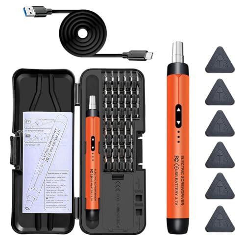 Remingtape Elektrischer Schraubendrehersatz, Präzisions-Elektrowerkzeugsatz, Wiederaufladbar, Kabellos, Mini-Kleinbits für Mobile Handycomputer, Orange Remingtape Elektrischer Schraubendrehersatz, Präzisions-Elektrowerkzeugsatz, Wiederaufladbar, Kabellos, Mini-Kleinbits für Mobile Handycomputer, Orange von Remingtape