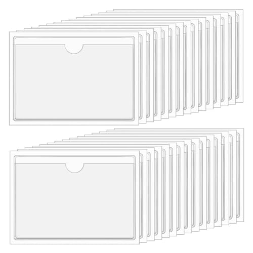 Remingtape Klare Selbstklebende, 10,2 X 15,2 Cm, Karteikartenhüllen, Selbstklebende Hüllen mit Etikettentaschen zum Einlegen Von Oben (30 Stück), Einfach zu Verwenden von Remingtape