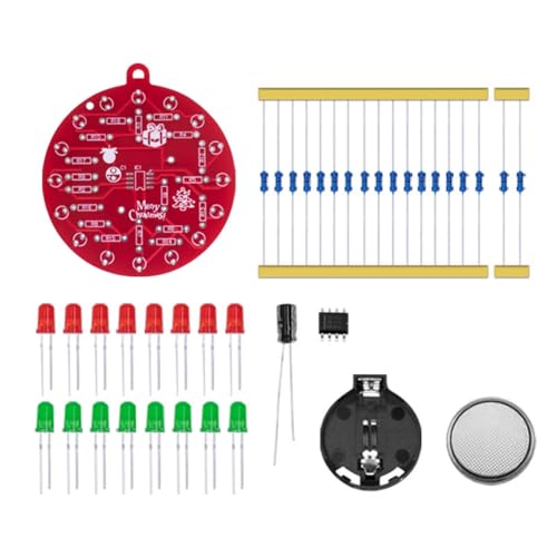 Remingtape NE555 LED-Blink-PCB-Löt- DIY-Kit Weihnachtsbaumdekoration Rot-Grünes Blinklicht Lötübungsplatine Remingtape NE555 LED-Blink-PCB-Löt- DIY-Kit Weihnachtsbaumdekoration Rot-Grünes Blinklicht Lötübungsplatine von Remingtape