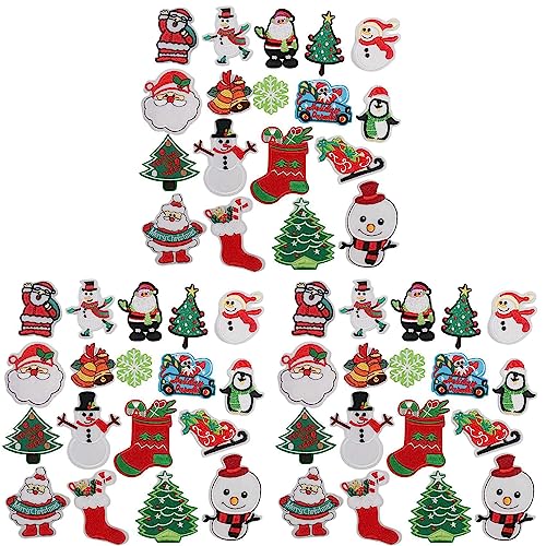 Remingtape Weihnachten Patches Nähen Auf Auf Gestickten 54PCS Weihnachts Santa Süße Applikationen für DIY Kleidung Dekorationen von Remingtape