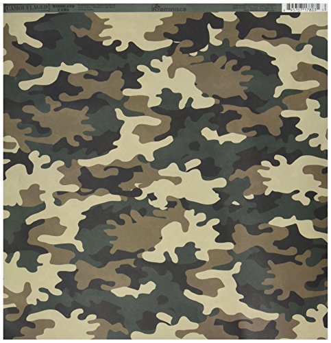 Reminisce Camouflaged 30,5 x 30,5 cm, doppelseitiges Scrapbook-Papier, Woodland Camo (CAM-003) von Reminisce