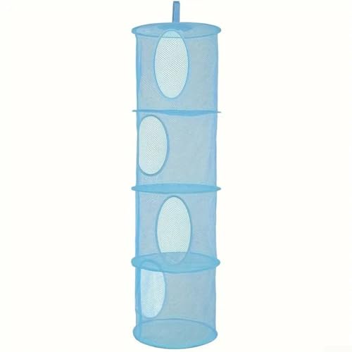 Aufbewahrungstasche aus Netzstoff mit 4 Fächern, faltbar, Organizer für Spielzeug, Kleidung und Haushalt, Aufbewahrung von kleinen Gegenständen mit Polyester (Blau (vier Schichten)) von RemixAst