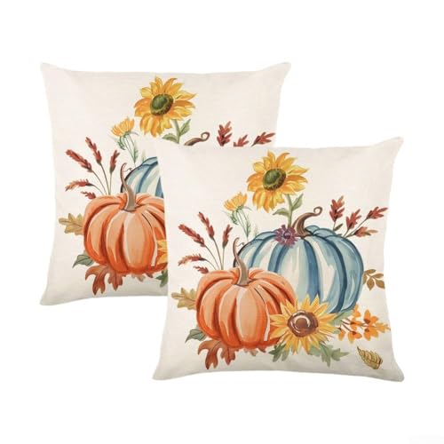 Dekorativer Herbst-Kissenbezug mit Kürbis- und Ahornblatt-Motiven und weichem Samtstoff für ein gemütliches Wohn- oder Schlafzimmer-Ambiente (JYM456-1) von RemixAst