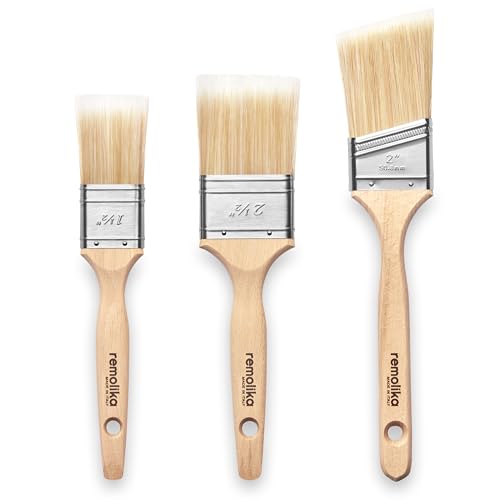 Remolika Premium-Pinsel, hergestellt in Italien, 3,8 cm flacher Pinsel, 5,1 cm abgewinkelter Schärpenpinsel, 6,3 cm flach, ideal für Profis und Hausbesitzer, 3 Stück Remolika Premium-Pinsel, hergestellt in Italien, 3,8 cm flacher Pinsel, 5,1 cm abgewinkelter Schärpenpinsel, 6,3 cm flach, ideal für Profis und Hausbesitzer, 3 Stück von Remolika