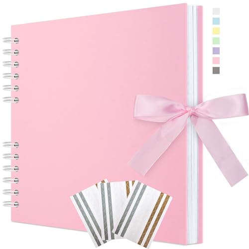 Remowith 29 x 21,5 cm Scrapbook-Album mit Band, Bastelpapier Fotoalbum für Hochzeit und Jubiläum, Familien DIY Fotoalbum mit Eckenaufklebern 40 Seiten Rosa Remowith 29 x 21,5 cm Scrapbook-Album mit Band, Bastelpapier Fotoalbum für Hochzeit und Jubiläum, Familien DIY Fotoalbum mit Eckenaufklebern 40 Seiten Rosa von Remowith
