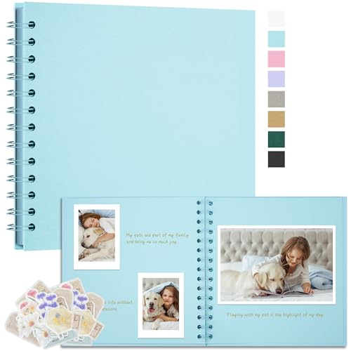 Remowith Fotoalbum Zum Selbstgestalten 18x18 cm DIY Fotobuch Kraftpapier Erinnerungsbuch für Hochzeiten 40 Seiten Album für Baby Familie Valentinstag Geburtstag Jahrestag Geschenk Hellblau Remowith Fotoalbum Zum Selbstgestalten 18x18 cm DIY Fotobuch Kraftpapier Erinnerungsbuch für Hochzeiten 40 Seiten Album für Baby Familie Valentinstag Geburtstag Jahrestag Geschenk Hellblau von Remowith