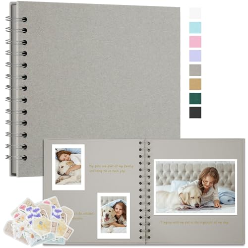 Remowith Fotoalbum Zum Selbstgestalten 18x18 cm DIY Fotobuch Kraftpapier Erinnerungsbuch für Hochzeiten 40 Seiten Album für Baby Familie Valentinstag Geburtstag Jahrestag Geschenk Hellgrau Remowith Fotoalbum Zum Selbstgestalten 18x18 cm DIY Fotobuch Kraftpapier Erinnerungsbuch für Hochzeiten 40 Seiten Album für Baby Familie Valentinstag Geburtstag Jahrestag Geschenk Hellgrau von Remowith