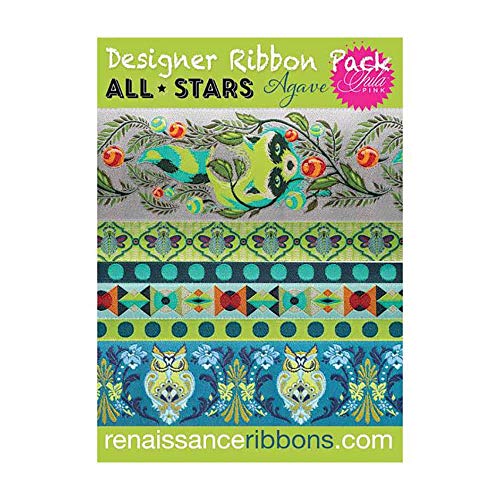 Renaissance Ribbons Designer Pack DP-75TK – Tula Pink, All-Star Agave (6 Bänder, je 91 cm) von Renaissance Ribbons