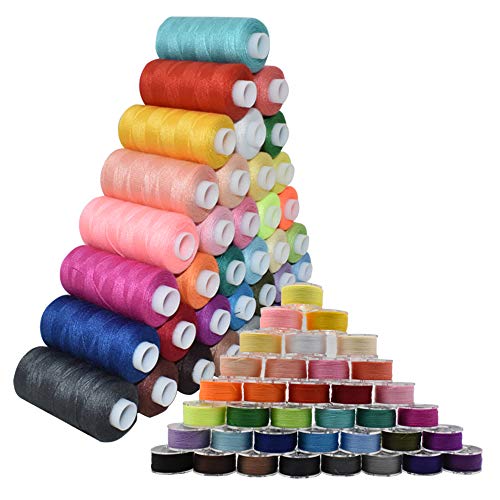 72-teiliges Spulen-Nähgarn-Set, 36 Farben, 360 m pro Polyestergarn, 36 Farben, vorgewickelte Spule mit Etui für Handmaschinennähen 72-teiliges Spulen-Nähgarn-Set, 36 Farben, 360 m pro Polyestergarn, 36 Farben, vorgewickelte Spule mit Etui für Handmaschinennähen von Renashed