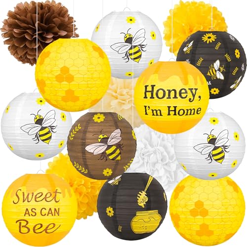 15 Stück Bienen-Party-Dekorationen, hängende Papierlaternen, Seiden-Pom-Pom-Pom – Bienen-Themen-Dekoration für Zuhause, Geburtstag, Outdoor, Innenbereich, 15 Stück 15 Stück Bienen-Party-Dekorationen, hängende Papierlaternen, Seiden-Pom-Pom-Pom – Bienen-Themen-Dekoration für Zuhause, Geburtstag, Outdoor, Innenbereich, 15 Stück von Renbuzhu