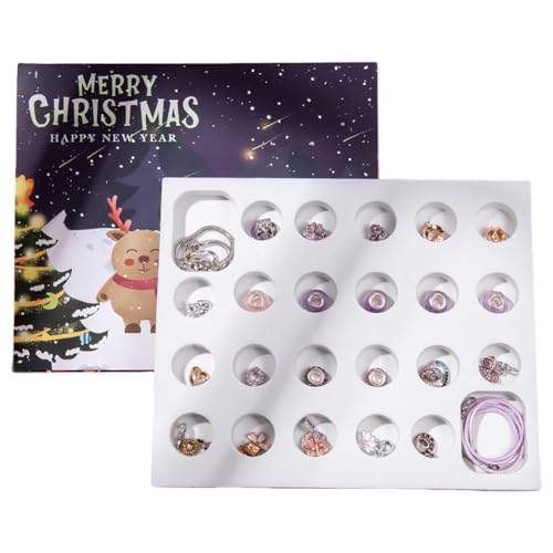 Renchey Charm Armband Adventskalender,24 Tage Weihnachts Charm Armband Für Mädchen - Schmuck Set Für Jugendliche Teenager Frauen Familie Thanksgiving Geburtstag Kinder Freundin von Renchey
