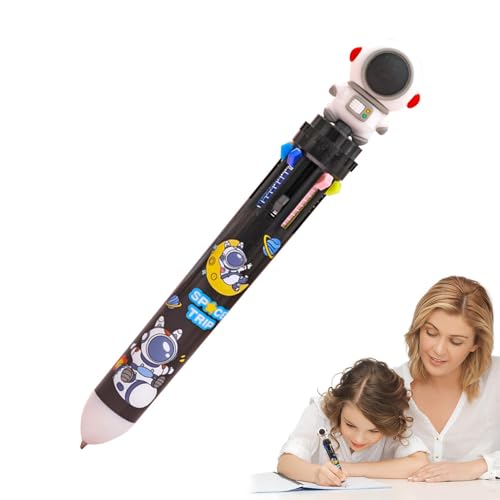 Renchey Druckkugelschreiber, farbige Kugelschreiber - 10-in-1 Cartoon-Astronauten-Kugelschreiber,Einziehbarer 0,5-mm-Drucktintenstift für reibungsloses Schreiben, Schulbedarf für Schüler Renchey Druckkugelschreiber, farbige Kugelschreiber - 10-in-1 Cartoon-Astronauten-Kugelschreiber,Einziehbarer 0,5-mm-Drucktintenstift für reibungsloses Schreiben, Schulbedarf für Schüler von Renchey