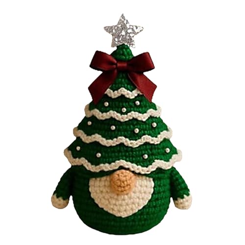Renchey Weihnachts Häkel Bausatz - Weihnachtliches Anfänger Set Gnome Mit Baum Für Heimdekoration,Garn Set Einfach Lernen für Erwachsene Frauen Teens Mädchen Basteln zu Hause Ferien Halloween von Renchey
