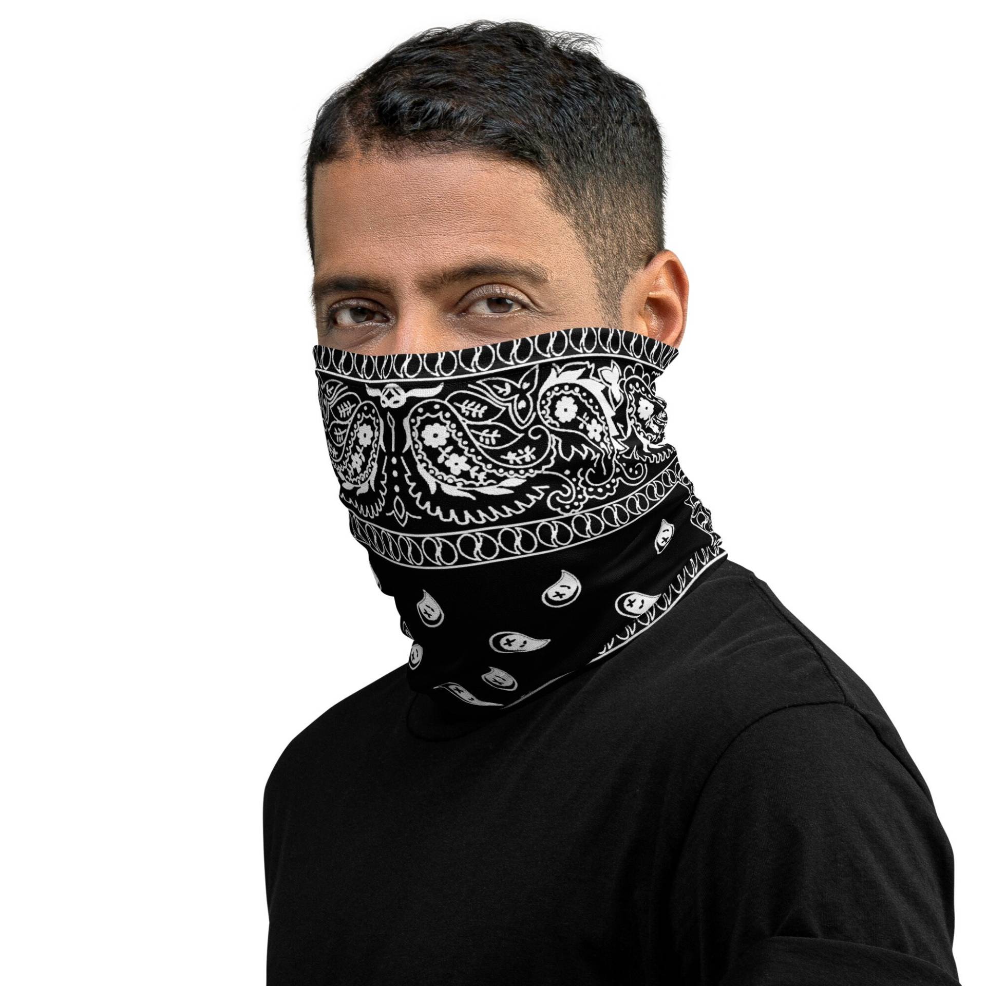 Schwarzer Paisley Schlauchschal - Gesichtsbedeckung Für Läufer Und Reiter von RenegadeStitchCo
