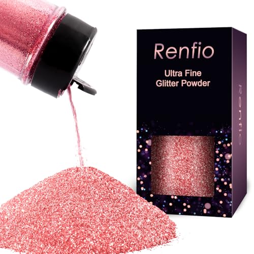 Renfio Glitzer Powder, 1.75 Oz (50g) glitzer gesicht, 1/128" 0.008" 0.2mm Ultra Fine Glitzerpulver For Garten Deko, Glitzer Basteln, Nail Powder, Body Glitzer Haare - Karminrot von Renfio