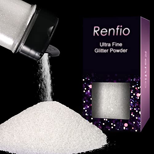 Renfio Ultrafeines Glitzerpulver, Metallic-Harz-Glitzer, 50 g, PET-Flocken, Basteln, Pailletten, 0,2 mm, Epoxidsplitter, Flocken für Becher, Schleim-Dekoration, transparent von Renfio