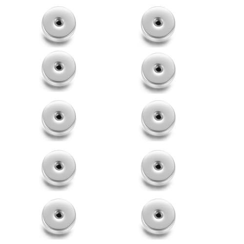 Renkovte Flache Schraubverschlüsse, Ersatz für Ohrstecker, Edelstahl, flache Rückseite für Ohrpiercing, Sicherheitsschraubverschlüsse, um fehlende Ohrringe zu verhindern, 10 Stück (Silber) von Renkovte