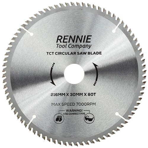 Rennie Tool Kreissägeblatt für Holz, 216 mm x 30 mm x 80 Zähne, inkl. Reduzierringe Rennie Tool Kreissägeblatt für Holz, 216 mm x 30 mm x 80 Zähne, inkl. Reduzierringe von Rennie Tool Company
