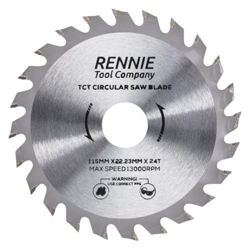 Rennie Tool TCT Kreissägeblatt für Holz, 115 mm x 22,2 mm x 24 Zähne, inklusive 16 mm und 20 mm Reduzierringe Rennie Tool TCT Kreissägeblatt für Holz, 115 mm x 22,2 mm x 24 Zähne, inklusive 16 mm und 20 mm Reduzierringe von Rennie Tool Company