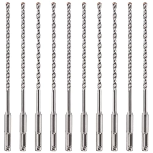 SDS Plus Hammerbohrer, 6 mm x 210 mm, professioneller Wolframkarbid-bestückter Steinbohrer für Ziegel, Beton, Stein, Granit, 6 mm SDS-Bohrer, 10 Stück von Rennie Tool Company