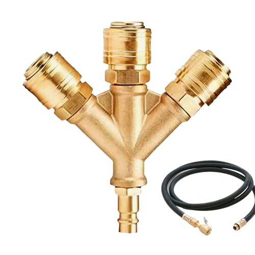 Renopfect Pressluftverteiler | Dreifach Pressluftverteiler mit Schnellkupplung | Industrielle Kupplungsadapter Kompaktes Schlauchzubehör für Automatisierungsanlagen von Renopfect