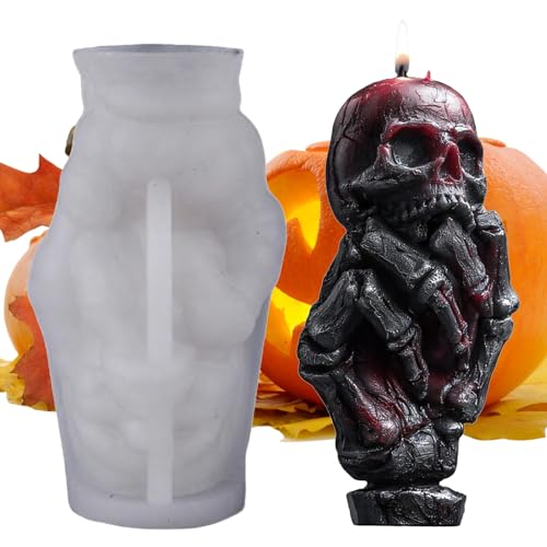 Renopfect Silikonform für Totenkerzen, 3D-Form zur Herstellung von Wachskerzen mit skelettem Design, zur Herstellung von Aromatherapie und Epoxidharz für Familie und Renopfect Silikonform für Totenkerzen, 3D-Form zur Herstellung von Wachskerzen mit skelettem Design, zur Herstellung von Aromatherapie und Epoxidharz für Familie und von Renopfect