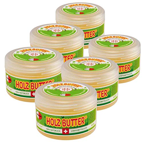 Renuwell 6 x 250 ml Holz-Butter Möbelpflege Holzpflege 100% Lebensmittelecht Spar-Se von Renuwell