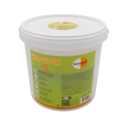 Renuwell Holz Butter, 3 Liter – Intensiv-Pflege für alle Holzarten, Möbelpflege 100% natürliche Inhaltsstoffe, Lebensmittelecht, hochwertiger Holzbalsam mit Bienenwachs, Schweizer Qualität Renuwell Holz Butter, 3 Liter – Intensiv-Pflege für alle Holzarten, Möbelpflege 100% natürliche Inhaltsstoffe, Lebensmittelecht, hochwertiger Holzbalsam mit Bienenwachs, Schweizer Qualität von Renuwell